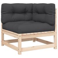 vidaXL Sofá esquinero de jardín con cojines madera abeto Douglas Natural y negro, Natural y girs, Marrón pino Conjunto Terraza Muebles Jardín Exterior Juego de Muebles de jardín Mueble Jardín Exterior Muebles de Salon Exterior - details 4