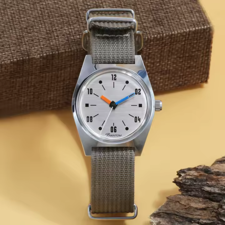 Reloj Mecánico De Mano PHANTOM 7120 Para Hombres 36mm Retro Business Tiempo Clásico Sencillo Para Parejas Material De Correa De Cuero Resistente Al Agua 3Bar - 1