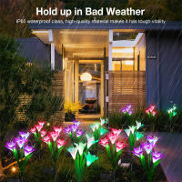 Luz Solar LED Para Camino De Flores Lirio Luz De Valla Exterior Impermeable Cambio De Color Para Jardín Patio Decoración Moderna - details 11