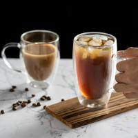 2 Pcs Tazas De Café Con Mano De Vidrio Doble Capa 12oz Resistentes Al Calor Para Espresso Cappuccino Latte Té Transparentes Ecológicas Para El Hogar - details 3