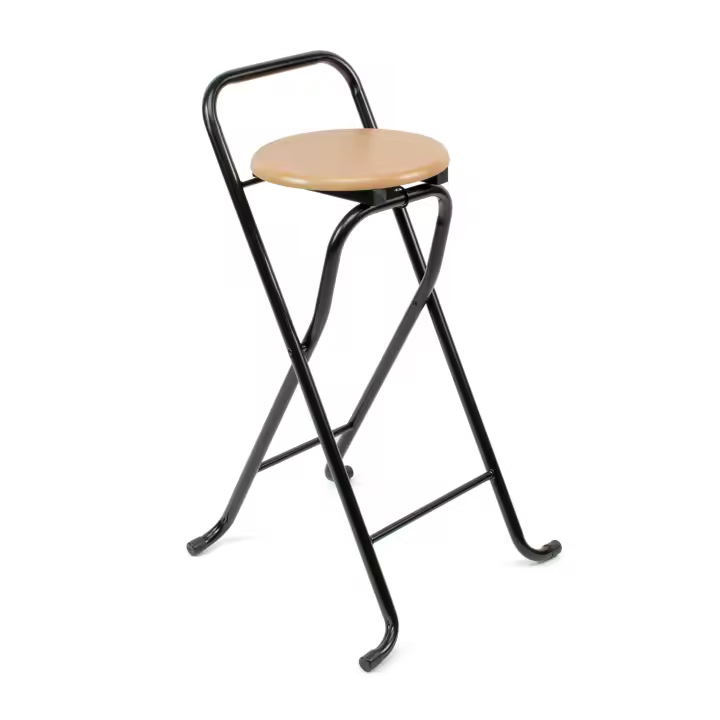 The Secret Home - Taburete Plegable con Respaldo de Metal y Madera - 1
