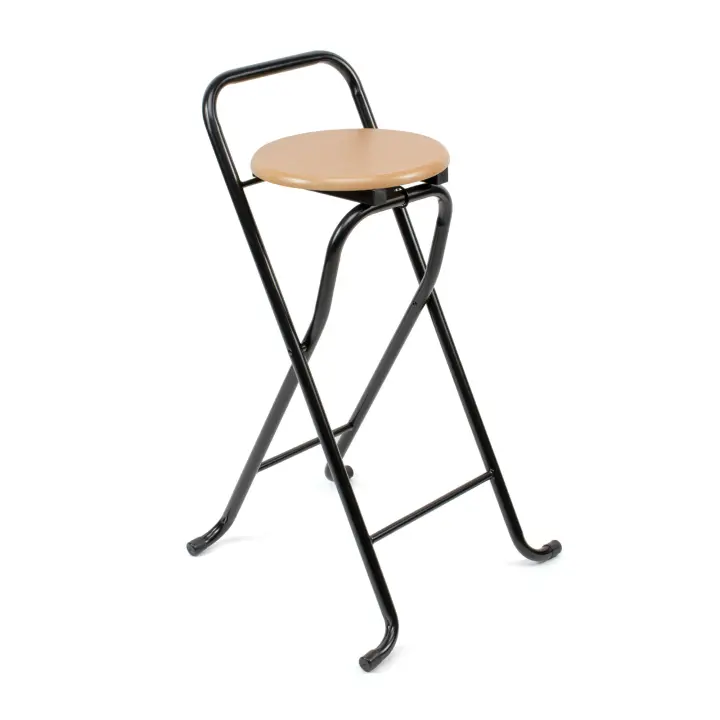 The Secret Home - Taburete Plegable con Respaldo de Metal y Madera - 1