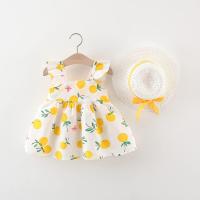Vestido De Verano Para Niñas 0-3 Años Estilo Casual Con Volante Y Diseño De Pears Florido Manga Corta Tipo Halter Longitud De Pierna Vestido De Mujer - details 2