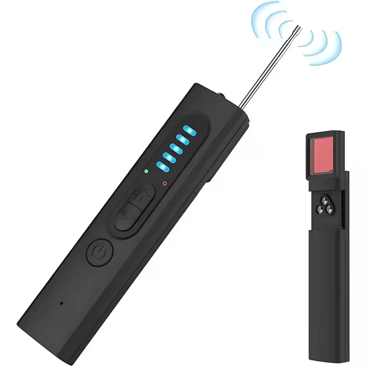 Micro Detector Espía, Detector de Cámara y Micro Espía, Detector de Cámara Oculta 3 en 1, Protección Total para Viajar y Proteger su Privacidad (Negro) - 1