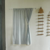 Cortina De Puerta De Estilo Japonés En Algodón Y Lino Sin Perforaciones Cortina Coreana Para Hogar Con Diseño Estripado - details 15
