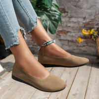 Zapatillas De Ballet Planas Para Mujer Confortables De Tejido Casual Slip on Oficina Barco Talla Grande Mocasines Redondas - details 15