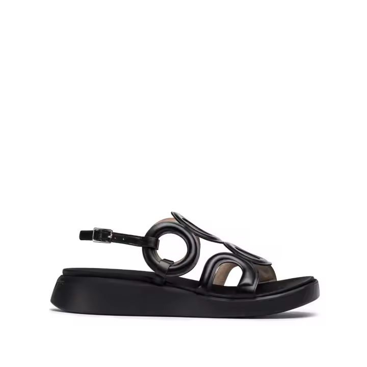 WONDERS  SANDALIA CIRCULOS PIEL NEGRO - 1