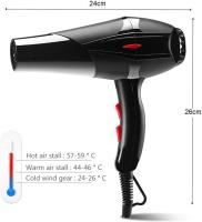 Coshano Secador de Pelo Profesional Iónico 4500w iones Motor AC 3 Temperaturas 2 Velocidades, 1 Concentrador y 1 Difusor - details 2