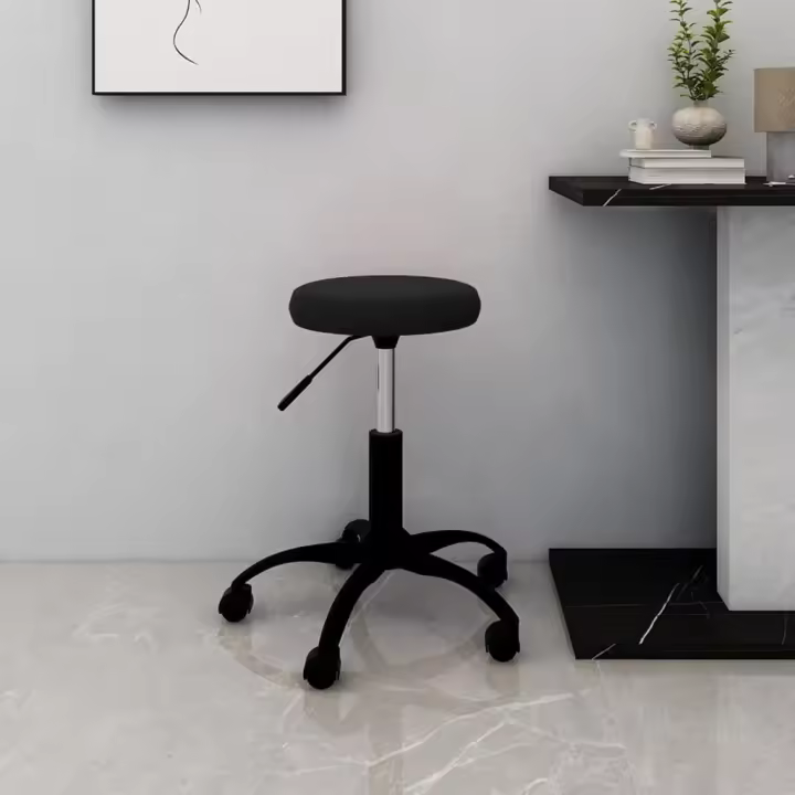 Silla de Oficina giratoria de terciopelo Negro - 1