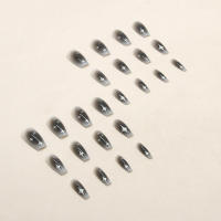 24 PCs Uñas Postizas Francas Minimalistas Con Luna Larga Y 1 Jelly Y 1 Archivo De Uñas Material Acrílico Estilo Francés - details 3