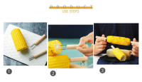 2/4/8Pcs Soportes De Maíz En Acero Inoxidable Con Mango De Madera Skewers Para Barbacoa Herramientas De Cocina Al Aire Libre Antideslizantes Para Frutas - details 6