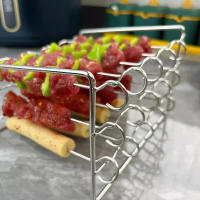 Soporte De Brochetas Para Air Fryer Vertical De Acero Inoxidable Accesorios Para Grillas Herramientas De Cocina Multi-pin - details 9