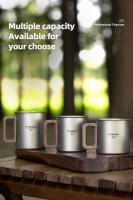Taza De Café De Titanio Puro Tiartisan Para Exteriores Con Mango De Nogal Mate Antideslizante Y Anti-escaldón Capacidades De 300ml Y 450ml Para Camping - details 2