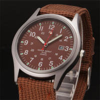 Reloj De Cuarzo Para Hombre Negro Con Correa De Nylon Militar Deportiva Moda Cuadro De Numeros Arábigos Clavija De Hebilla - details 5