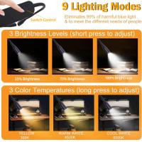 Luz De Lectura Portátil Para El Cuello Con 4 LED Recargable USB 3 Colores Lámpara Nocturna Para Costura Tejer Camping Reparación - details 1
