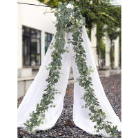Guirnalda De Eucalipto Artificial 2pcs/1pc Hojas Y Enredaderas Verdes Para Bodas Arco De Decoración De Fiesta En Casa - details 7