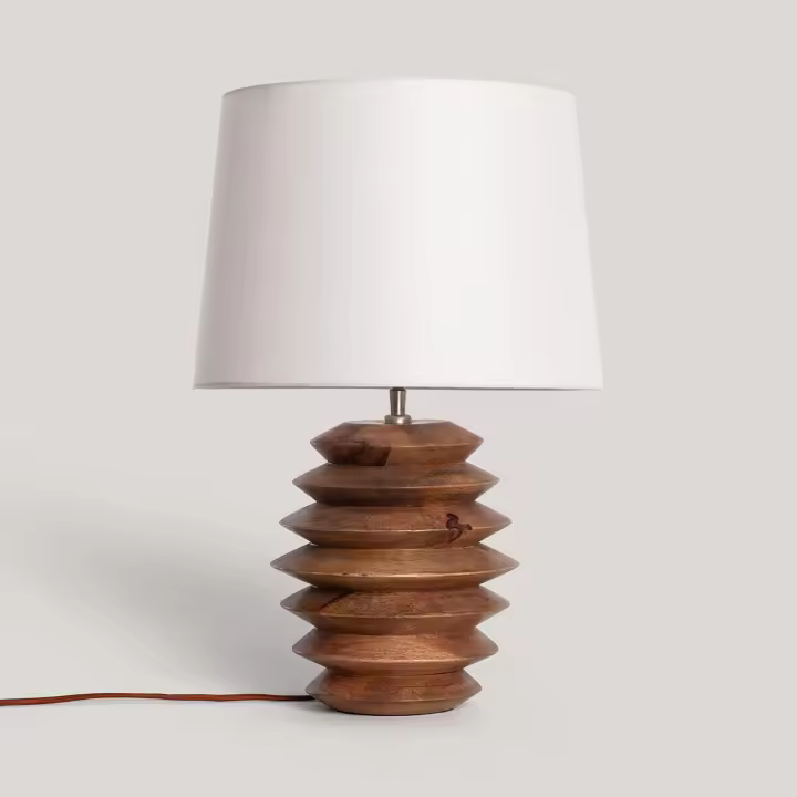Ledkia Lámpara de Mesa Madera Vihaan ILUZZIA Blanco - 1