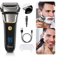 Hatteker Afeitadora Eléctrica Foil 4D Recargable Para Hombres Afeitadora De Barba Máquina De Afeitar IPX6 Limpieza 8000rpm HT-909 - details 1