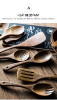 Juego de 9 cucharas de madera de piezas, utensilios de cocina de madera con soporte - details 5