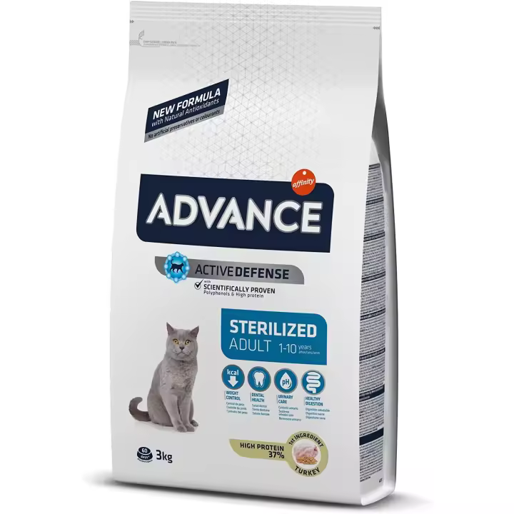 Advance Pienso para Gatos Adultos Sterilized Turkey 3 Kg. - 1
