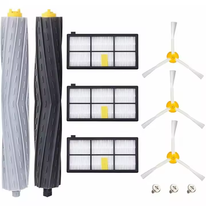 Piezas accesorias para iRobot Roomba 800 805 860 861 865 866 870 871 876 880 885 886 890 895 896 900 960 966 980 Kit de filtros y cepillos de repuesto para eur Robot 8 piezas negro gris amarillo - 1