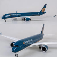 Modelo De Avión Airbus A350 Vietnam Airlines a Escala 1/142 De 47CM Con Luces Y Ruedas Material De Resina Colección De Regalos Para Hombres Y Mujeres Adultos - details 1