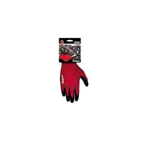 JUBA GUANTES H111801 ROJO SIN COSTURAS NYLON FIBRA LYCRA RECUBIERTO NITRILO FOAN MICROPOROSO .9 - 1