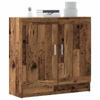 vidaXL Estantería madera ingeniería madera envejecida 82,5x30,5x80 cm en color Madera antigua/Roble artisan | almacenamiento funcional diseño moderno para baño dormitorio sala - details 0
