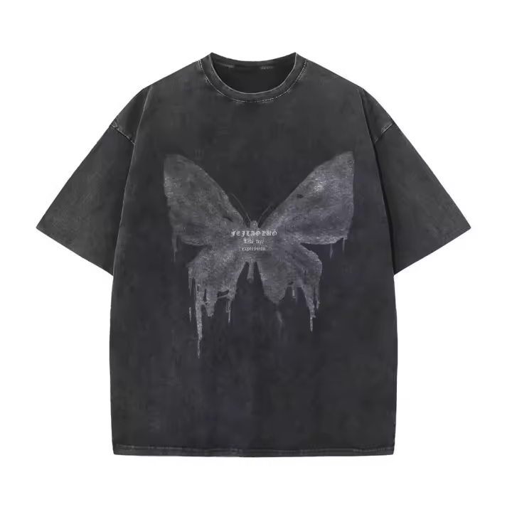 Camiseta Corta De Algodón 240G Vintage Para Hombres Y2K Estilo Americano Retro Verano Hip Hop Tees Harajuku T-Shirts Unisex - 1
