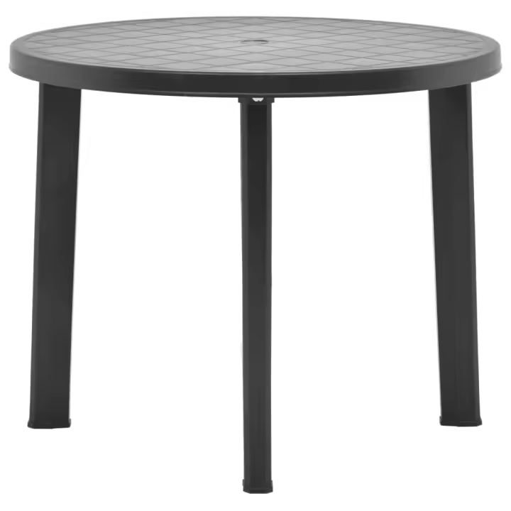Mesa de jardín de plástico gris antracita 89 cm - 1