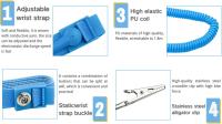 Anti-Static Metal Adjustable Wrist Strap Coated With Paint Grounding Wrist Band ESD Discharge - Prevents Build up of Static Electricity (Wired) - details 0