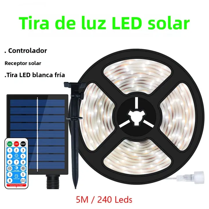 Fresnel LED De Sol 8 Modos Luces De Hadas Atmosfera IP67 Impermeable 5M 10M Decoración De Pared Navidad Colorida Luz Solar - 1