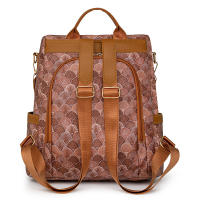 Mochila Elegante Para Mujer De PU Cuero Ligero Y Antirrobo Con Estampado Floral Estilo Casual Para La Escuela Y La Juventud - details 2