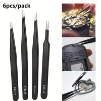 Juego De Pinzas Antiestáticas ESD De Precisión 6-Pc Herramienta Duradera De Acero Inoxidable Para Reparación Electrónica Y Modelado De Procesos - details 4