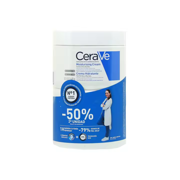 CERAVE CREMA HIDRATANTE PIEL SECA DUPLO 2x340G - 1
