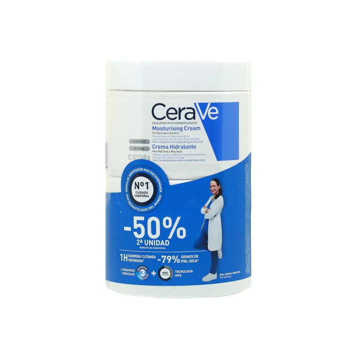 CERAVE CREMA HIDRATANTE PIEL SECA DUPLO 2x340G - 1