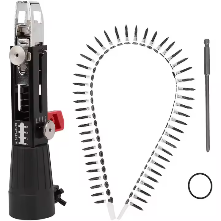 Cargador de destornillador para taladros, tornillos para paneles de yeso, taladro para tornillos, adaptador de cadena, destornillador para paneles de yeso, cadena automática para pistola de clavos, taladro - 1