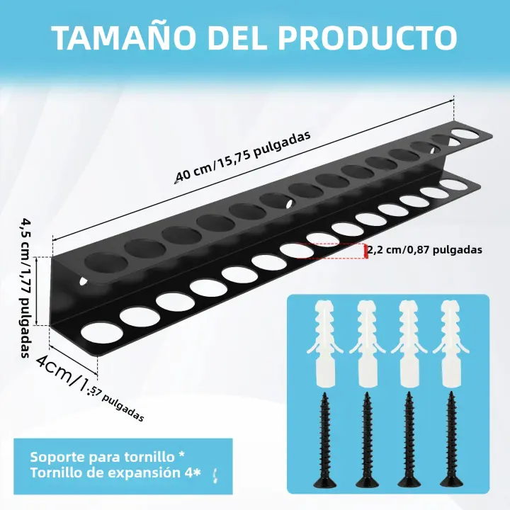 Organizador De Destornilladores Y Pinzas Montado En La Pared Estante De Herramientas Espacioso Y Resistente Al Rusticidad Material De Hierro Para El Garage - 1