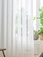 Cortina Transparente Y Sutil Con Patrón Cruzado Para Decoración De Sala De Estar Y Dormitorio Material De Poliéster Tela De Gauze Con Bolso Para Percha - details 2