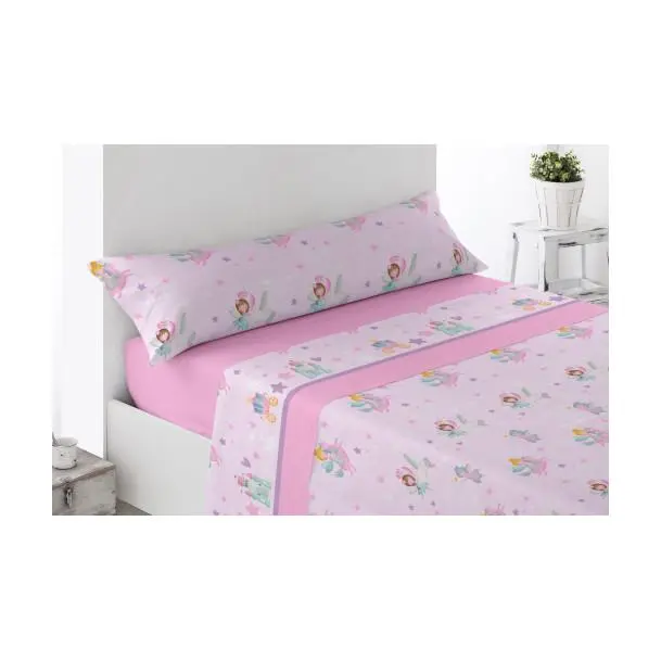 Juego de sábanas ligero, suave, fresco. Infantil, Rosa, Azul, Juego de Cama 100% Microfibra tacto Satén. Cama de 90, Bailarina, Unicornio, Animales. Primavera, Verano. Dormitorio Elegante, Alegre, Colorido,Luz. Niño y Niña - 1