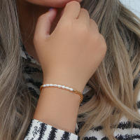 Pulsera Elegante De Perlas Y Acero Inoxidable E.B.belle Para Mujer Pulsera De Cadena Tejida Polida Resistente Al Agua Para Fiestas - details 8