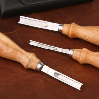 KRABALL 1PCS Lámina De Bordes De Cuero 4/6/8mm Para Artesanía De Cuero Cincelado Herramienta De Corte Con Mango De Madera - details 3