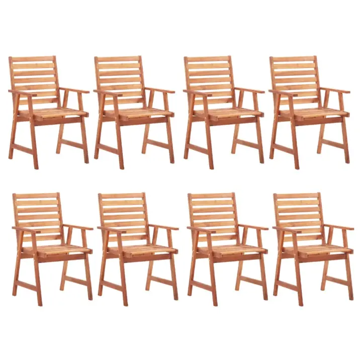 Sillas Cole de Jardín y Codos 8 UDS Madera Maciza Acacia - 1