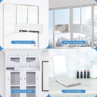 Espejo De Maquillaje Plegable Con Tres Espejos De 360 Grados Telescopio Para Autoestilización Coloreado De Cabello Y Peinado DIY Corte De Cabello - details 6