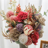 Bouquet De Rosa Natural Rosa Artificial Para Boda Decoración De Fiesta En Casa DIY Faux Plant Peony Champagne Sin Químicos - details 2