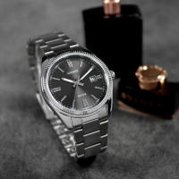 Reloj clásico hombre Casio MTP-1302D-1A1 dial negro Pantalla neón correa acero inoxidable - details 2