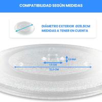 Anakel Home Plato de Microondas Giratorio con 3 Pestañas Ø28,8cm de Diámetro Exterior I Vidrio Reforzado de Larga Duración I Universal I Sistema Antideslizante I - details 0
