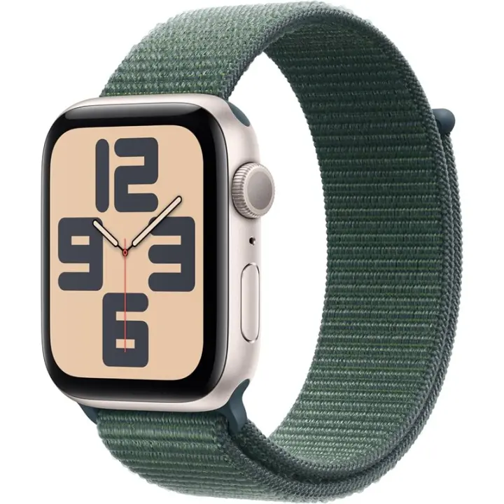 Apple Watch SE 2024 GPS 44mm Ca Aluminio Starlight y Anillo Deportivo Verde Lago - 1