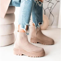 SP Botas de Mujer, calcetines, BOTAS de otoño 22, Nuevas, de gran tamaño, Caramelo, de Alta elasticidad, Vestido Volador, transpirables, De Tubo Short, de Fondo Grueso, botas de Mujer. - details 7