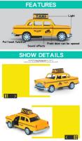 Modelo De Taxi Retro 1/32 En Aleación Juguete De Coche Miniatura Con Sonido Y Luz Regalo Para Niños Edad 4-6 Años Colección De Automóviles - details 6